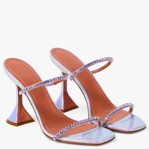 Amina Muaddi Gilda glitter embellished mules